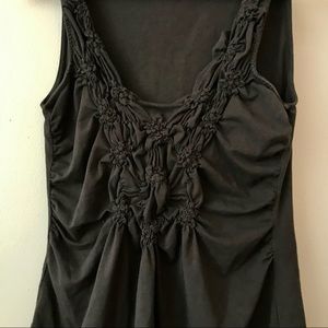 Garnet Hill Ruched Cotton Tank Top